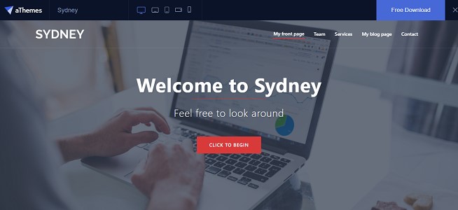 صفحه نخست قالب Sydney