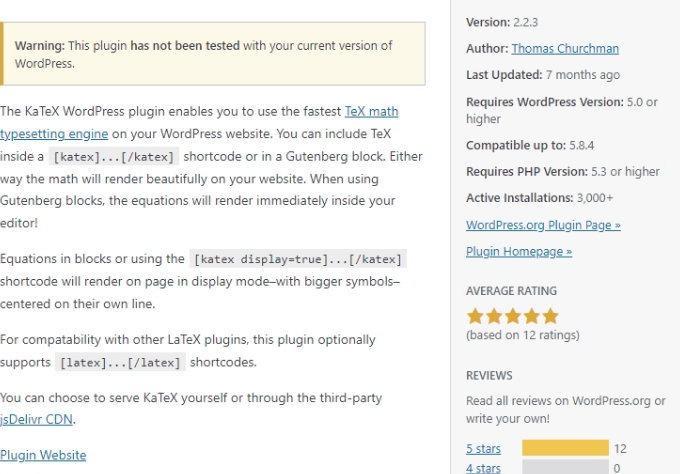 KaTeX یک افزونه وردپرس است
